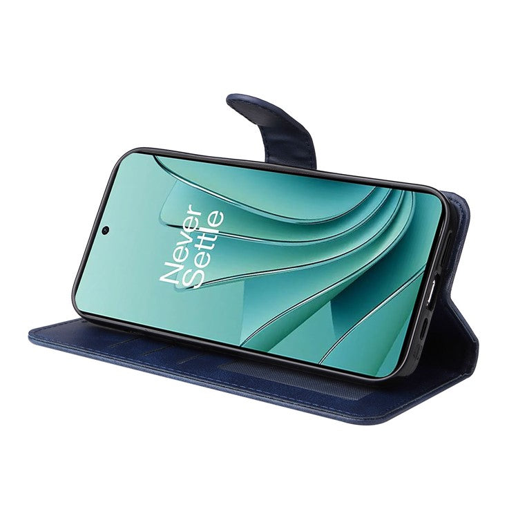 For OnePlus Nord 3 5G / Ace 2V Calf Texture Anti-scratch Phone Case Flip Wallet Stand Shell - Blue