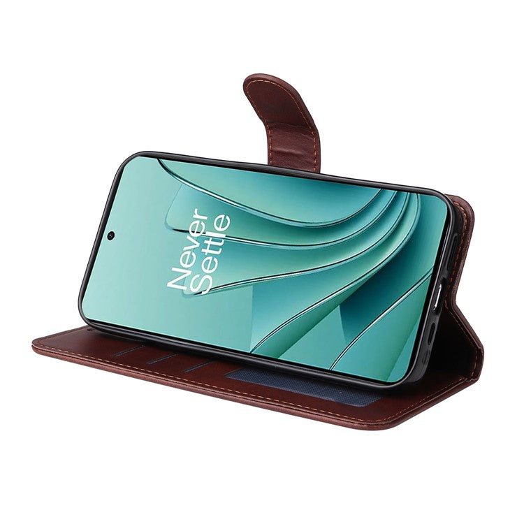 For OnePlus Nord 3 5G / Ace 2V Calf Texture Anti-scratch Phone Case Flip Wallet Stand Shell - Brown