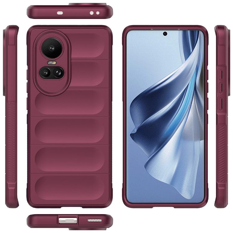 TPU Phone Case for Oppo Reno10 5G (Global) / Reno10 Pro 5G (Global) , Drop-Proof Protective Rugged Cover - Wine Red