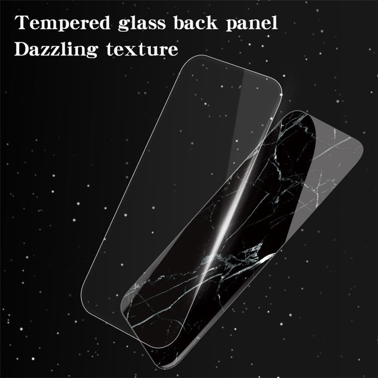 Tempered Glass Phone Case for Oppo Reno10 5G (Global) / Reno10 Pro 5G (Global) , PC+TPU Anti-Scratch Marble Pattern Cover - Black Marble
