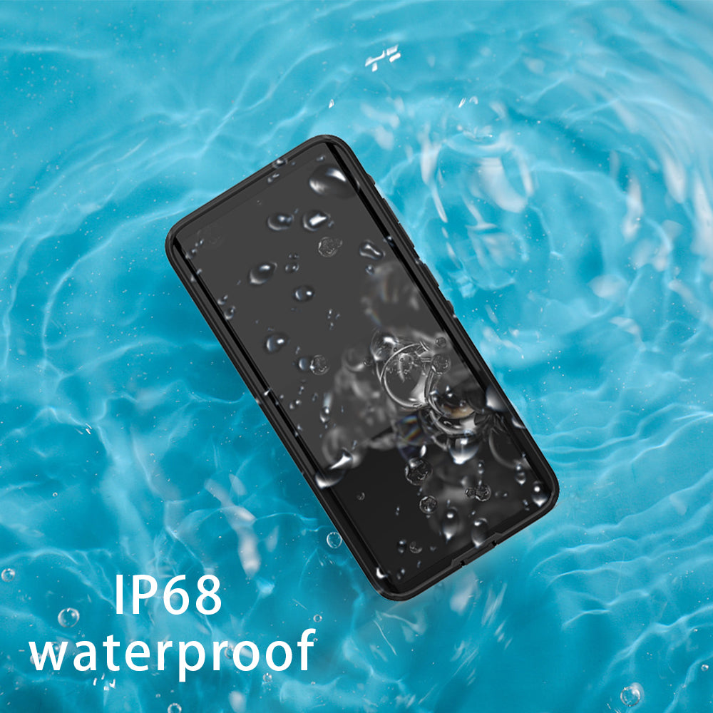 REDPEPPER For Samsung Galaxy S20 Ultra IP68 Waterproof Case Swimming Diving Clear Back Phone Shell [Support Fingerprint Unlock] - Black