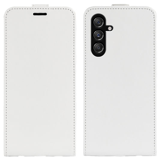 For Samsung Galaxy F34 5G / M34 5G Vertical Flip Phone Leather Case Card Holder Crazy Horse Texture Cover - White