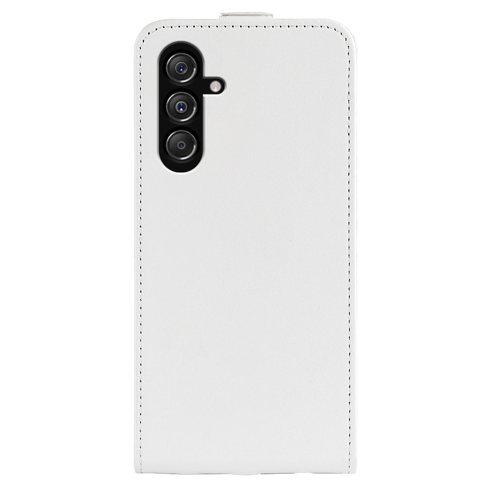 For Samsung Galaxy F34 5G / M34 5G Vertical Flip Phone Leather Case Card Holder Crazy Horse Texture Cover - White