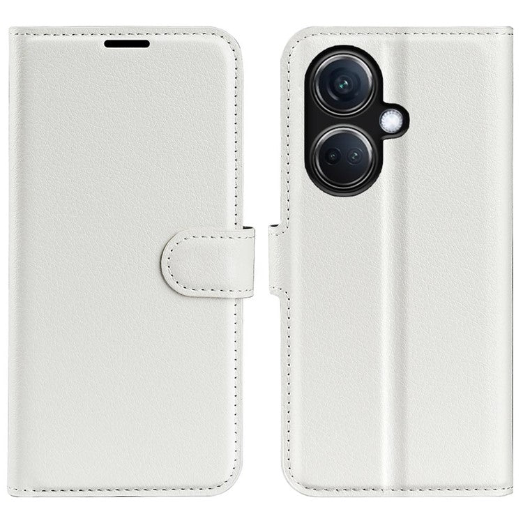 Phone Case For Oppo K11 5G Wallet Litchi Texture Shell Anti-Scratch Stand PU Leather Phone Cover - White