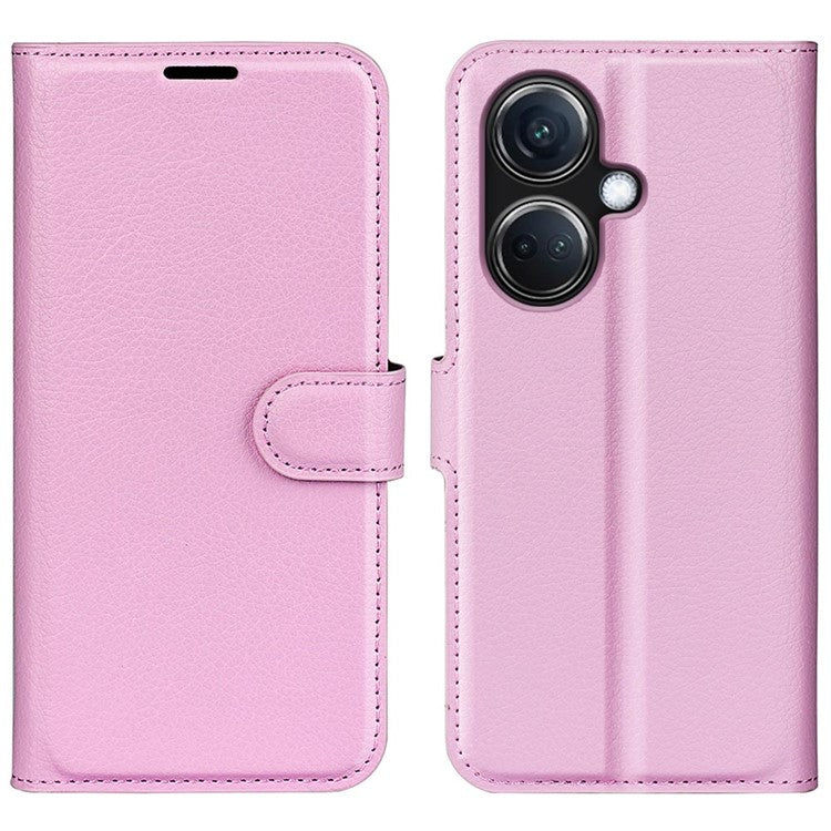 Phone Case For Oppo K11 5G Wallet Litchi Texture Shell Anti-Scratch Stand PU Leather Phone Cover - Pink