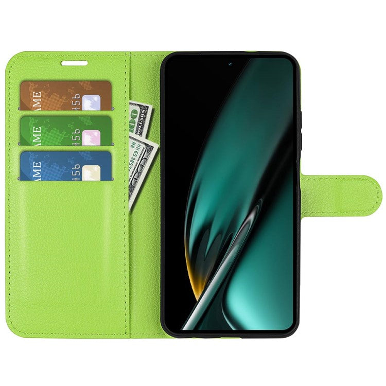Phone Case For Oppo K11 5G Wallet Litchi Texture Shell Anti-Scratch Stand PU Leather Phone Cover - Green