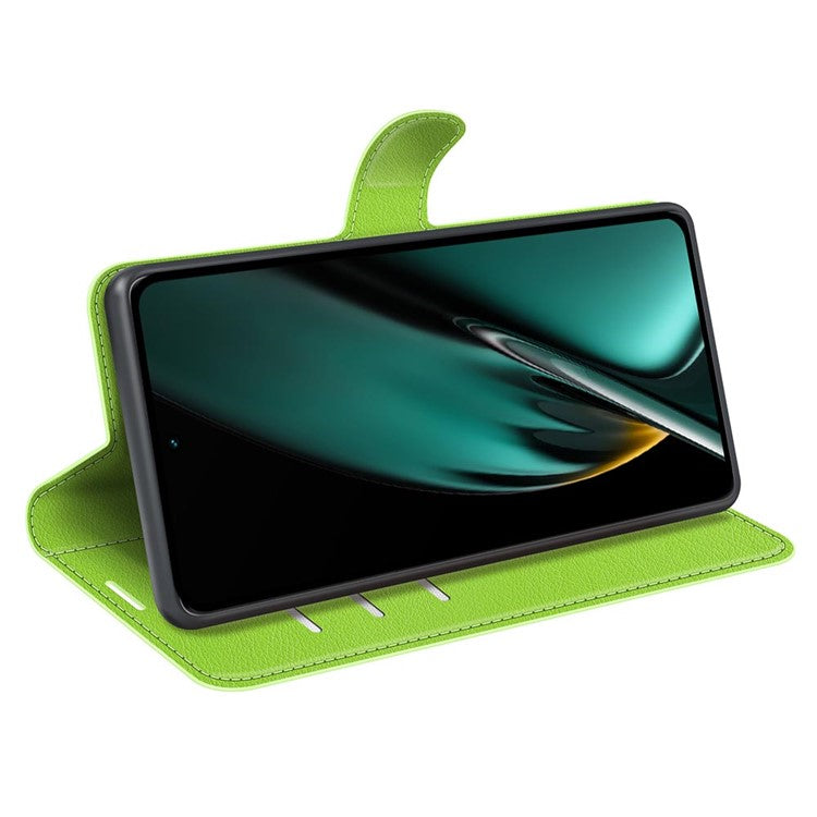 Phone Case For Oppo K11 5G Wallet Litchi Texture Shell Anti-Scratch Stand PU Leather Phone Cover - Green