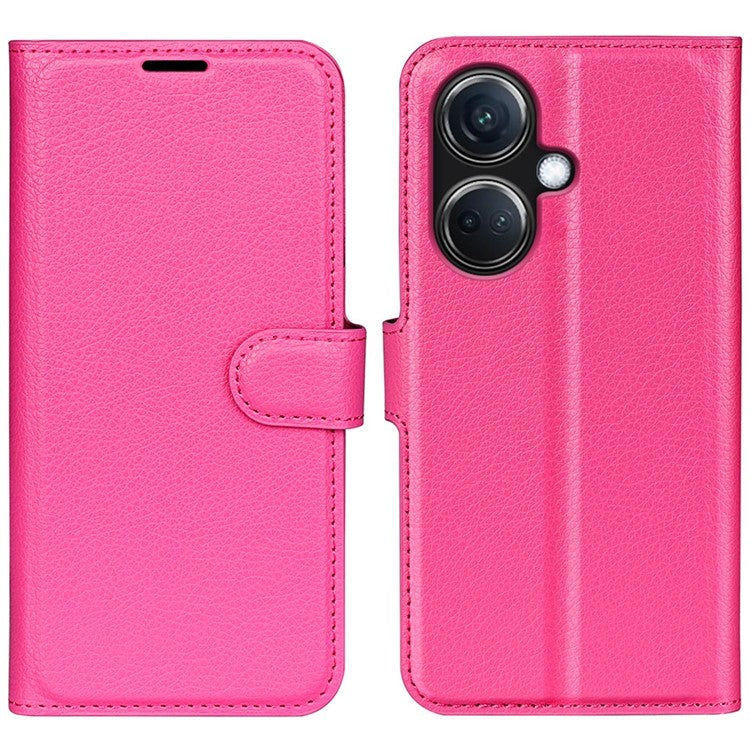 Phone Case For Oppo K11 5G Wallet Litchi Texture Shell Anti-Scratch Stand PU Leather Phone Cover - Rose
