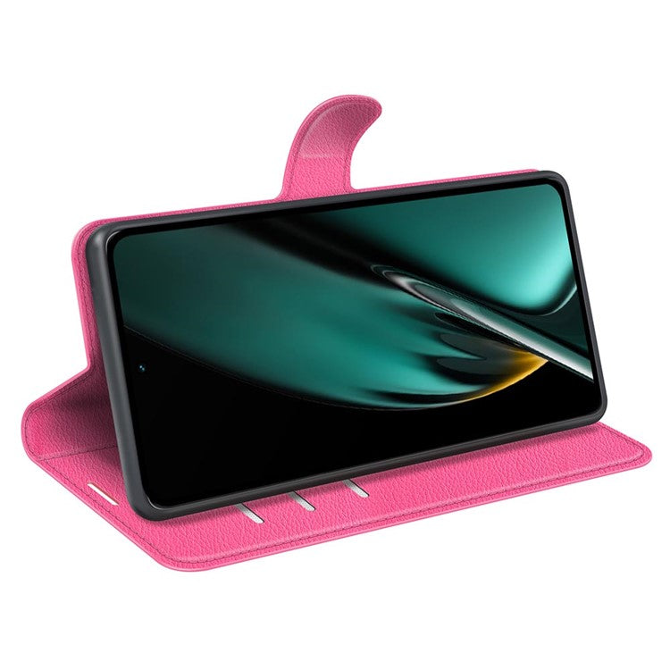 Phone Case For Oppo K11 5G Wallet Litchi Texture Shell Anti-Scratch Stand PU Leather Phone Cover - Rose