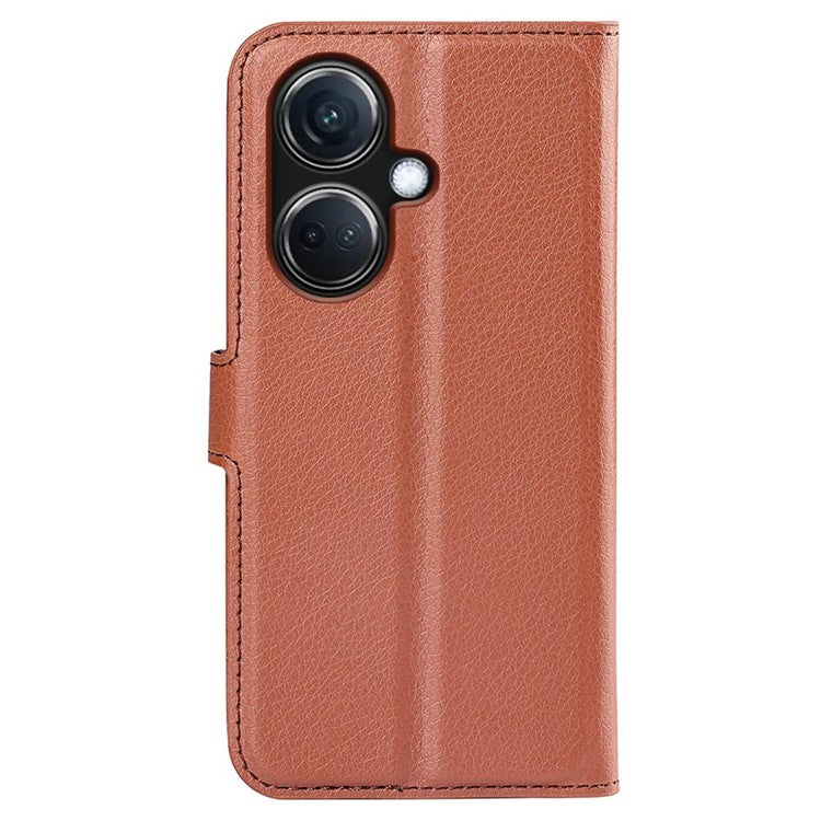 Phone Case For Oppo K11 5G Wallet Litchi Texture Shell Anti-Scratch Stand PU Leather Phone Cover - Brown