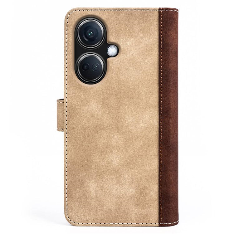 PU Leather Wallet Cover for Oppo K11 5G Dual-color Splicing Foldable Stand Phone Case - Yellow