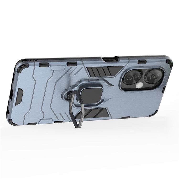 For OnePlus Nord CE3 5G TPU+PC Protective Case Rotation Ring Holder Kickstand Phone Cover - Blue