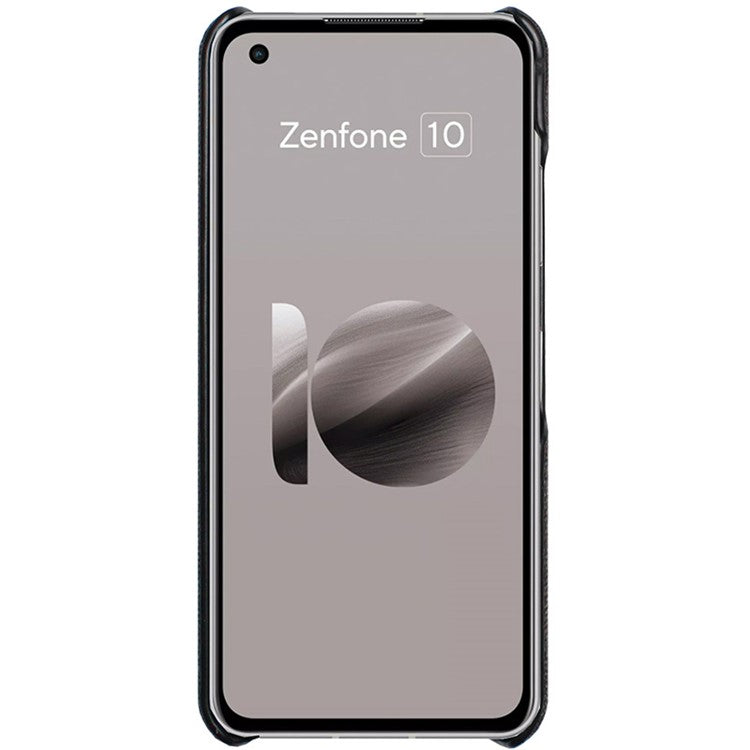 IMAK Ruiyi Series for Asus Zenfone 9 5G / Zenfone 10 5G Cloth Texture Phone Case PU Leather Coated PC Cover - Black
