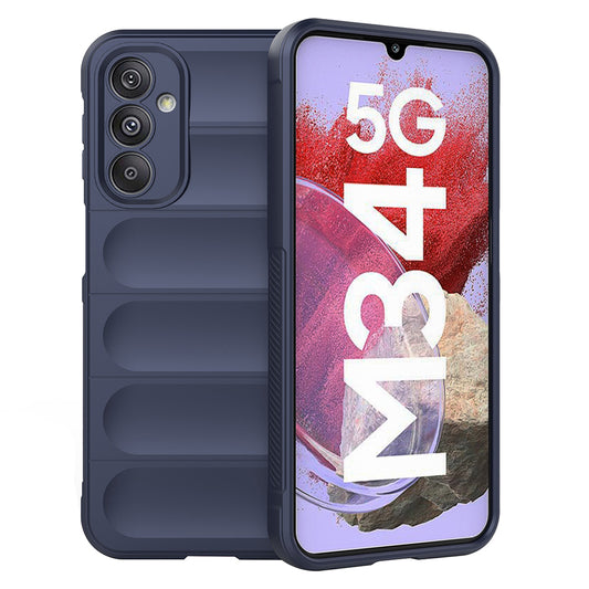 Drop-Proof Phone Case for Samsung Galaxy F34 5G / M34 5G Protective Rugged TPU Phone Cover - Dark Blue