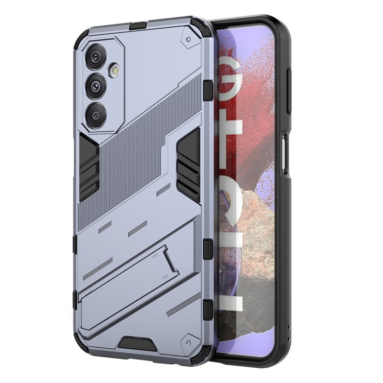 For Samsung Galaxy F34 5G / M34 5G Anti-Drop Phone Case PC+TPU Back Cover with Kickstand - Grey