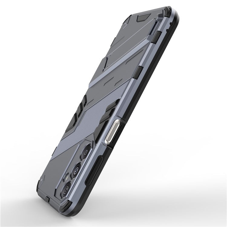 For Samsung Galaxy F34 5G / M34 5G Anti-Drop Phone Case PC+TPU Back Cover with Kickstand - Grey
