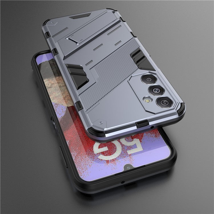 For Samsung Galaxy F34 5G / M34 5G Anti-Drop Phone Case PC+TPU Back Cover with Kickstand - Grey