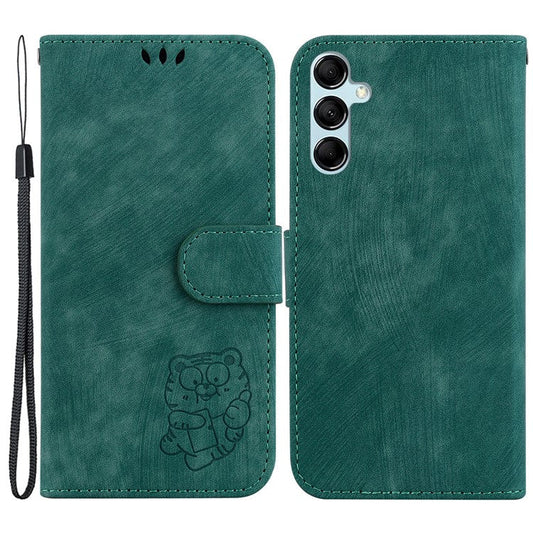 PU Leather Wallet Case for Samsung Galaxy M54 5G / F54 5G , Tiger Pattern Imprinted Stand Phone Cover - Green