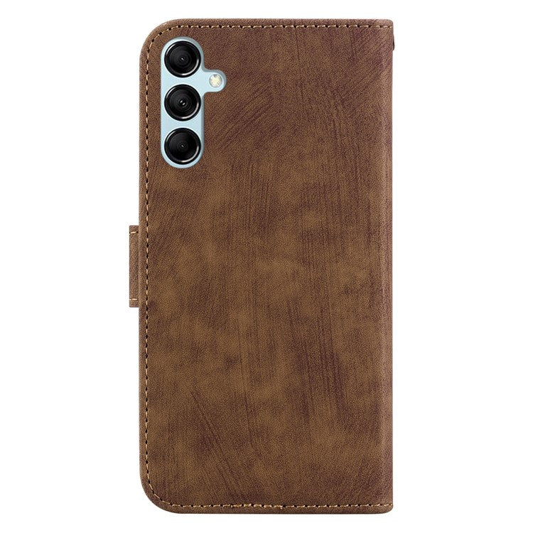 PU Leather Wallet Case for Samsung Galaxy M54 5G / F54 5G , Tiger Pattern Imprinted Stand Phone Cover - Brown