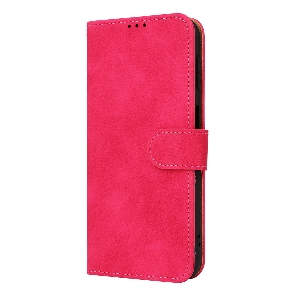 For Samsung Galaxy F34 5G / M34 5G Stand Skin-touch Phone Case Wallet PU Leather Full Protection Phone Cover - Rose