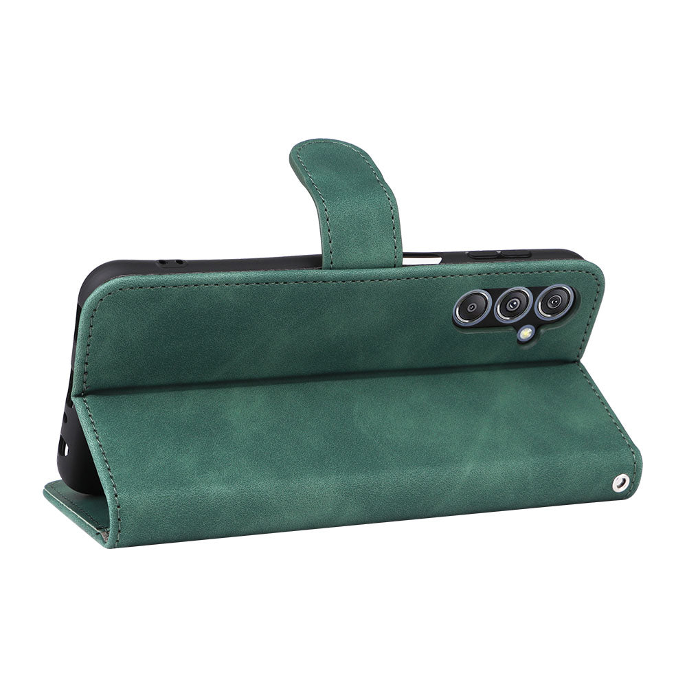 For Samsung Galaxy F34 5G / M34 5G Stand Skin-touch Phone Case Wallet PU Leather Full Protection Phone Cover - Green