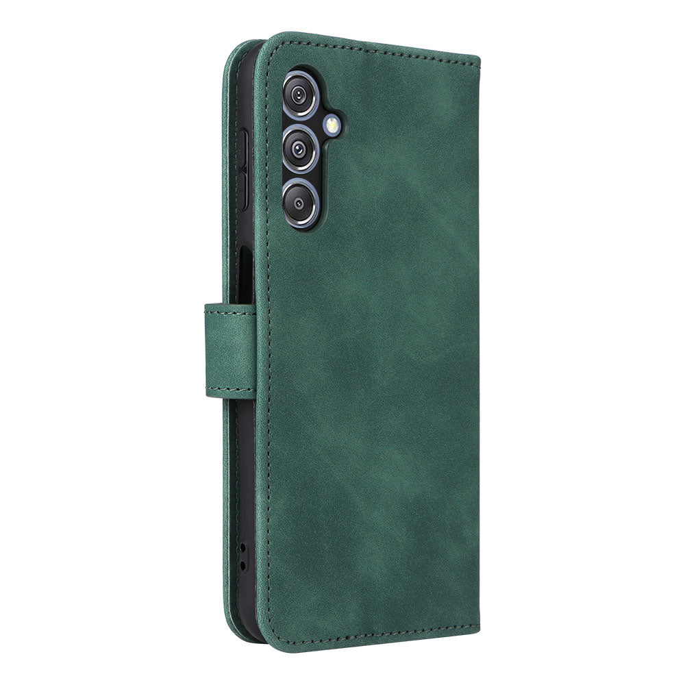 For Samsung Galaxy F34 5G / M34 5G Stand Skin-touch Phone Case Wallet PU Leather Full Protection Phone Cover - Green