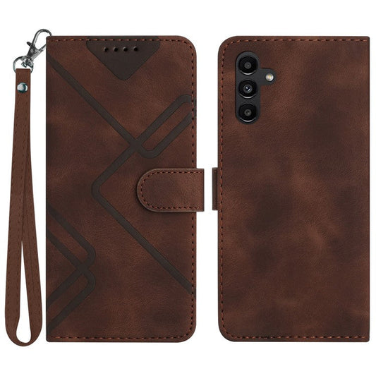 YX0040 For Samsung Galaxy S23 FE Imprinted PU Leather Wallet Case Stand Protective Phone Cover - Coffee