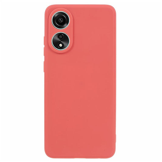 Straight Edge Phone Case for Oppo A78 4G , Lens Precise Cutout Soft TPU Anti-scratch Cover - Red