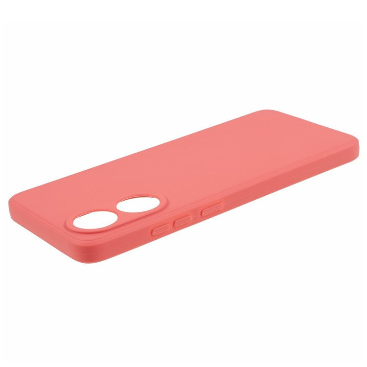 Straight Edge Phone Case for Oppo A78 4G , Lens Precise Cutout Soft TPU Anti-scratch Cover - Red