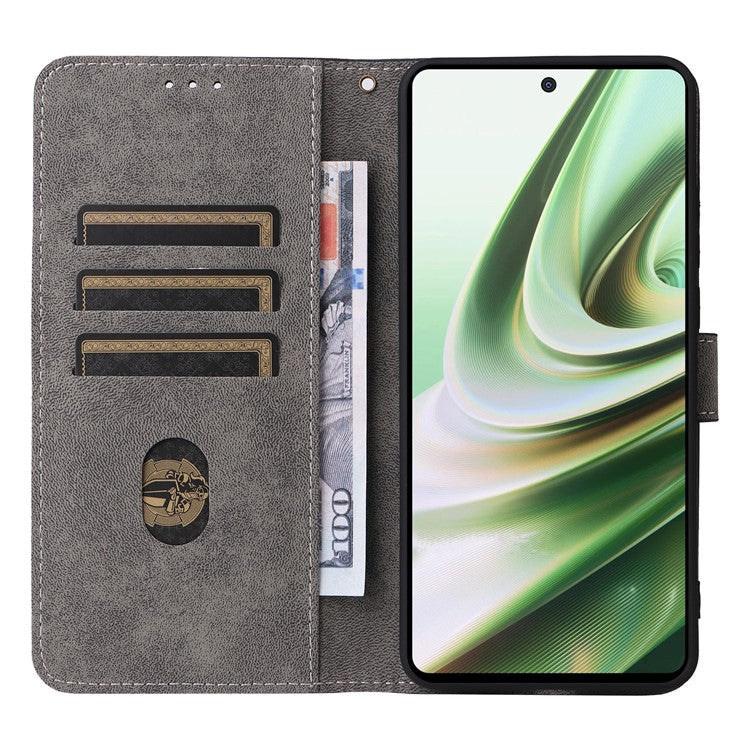 For OnePlus Nord CE3 5G / Oppo K11 5G RFID Blocking Cell Phone Case Leather Wallet Stand Cover with Strap - Brown