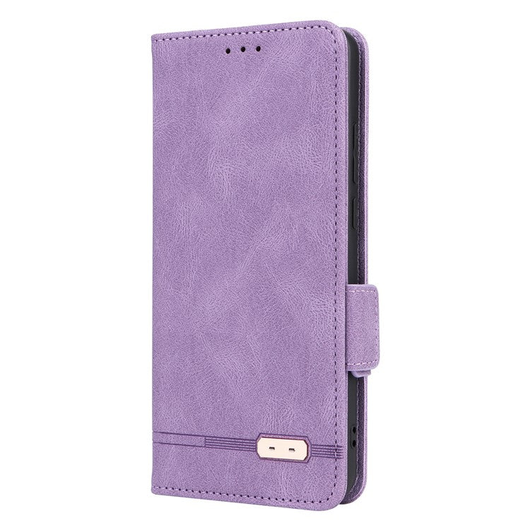 For OnePlus Nord CE3 5G Hardware Decor Phone Case PU Leather Wallet Stand Anti-drop Cover - Purple