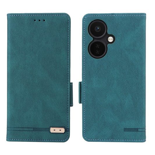 For OnePlus Nord CE3 5G Hardware Decor Phone Case PU Leather Wallet Stand Anti-drop Cover - Blue