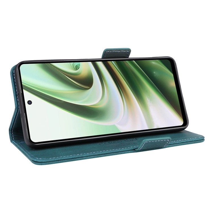 For OnePlus Nord CE3 5G Hardware Decor Phone Case PU Leather Wallet Stand Anti-drop Cover - Blue