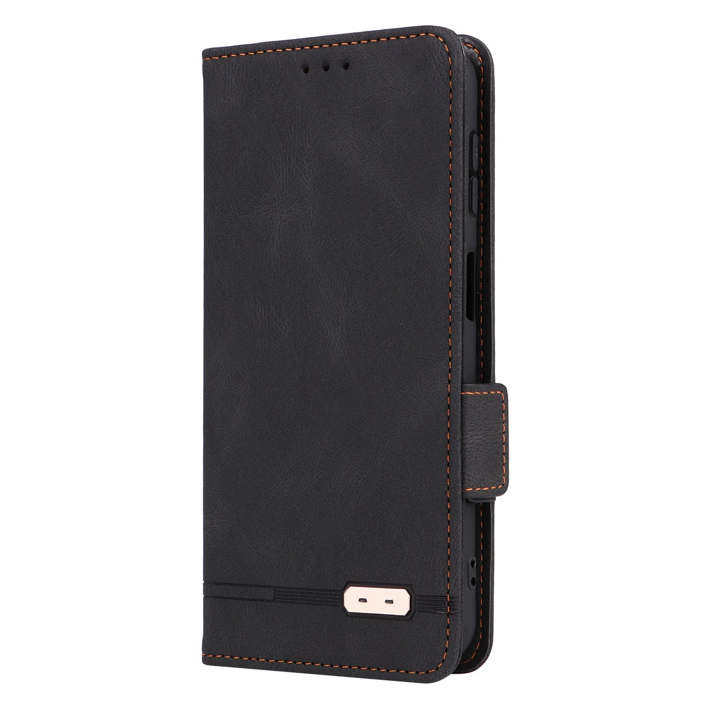 For Samsung Galaxy F34 5G / M34 5G PU Leather Wallet Phone Case Hardware Decor Anti-drop Stand Cover - Black