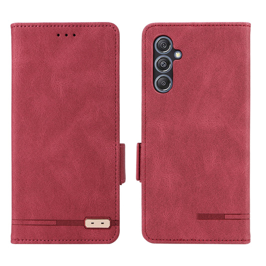 For Samsung Galaxy F34 5G / M34 5G PU Leather Wallet Phone Case Hardware Decor Anti-drop Stand Cover - Rose