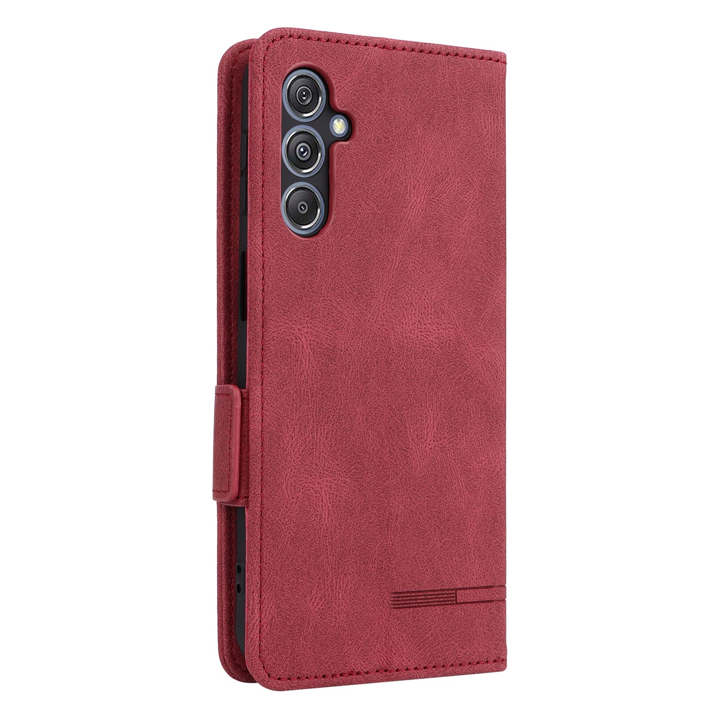 For Samsung Galaxy F34 5G / M34 5G PU Leather Wallet Phone Case Hardware Decor Anti-drop Stand Cover - Rose