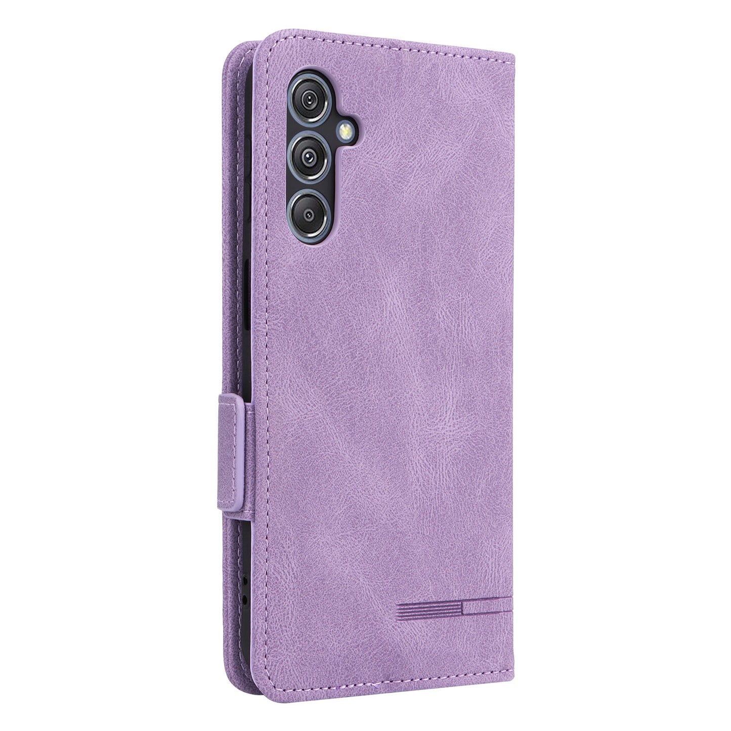 For Samsung Galaxy F34 5G / M34 5G PU Leather Wallet Phone Case Hardware Decor Anti-drop Stand Cover - Purple