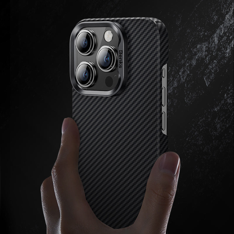 600D Kevlar Aramid Fiber+PC Phone Case for iPhone 15 Plus Protective Ultra-Thin Matte Phone Cover