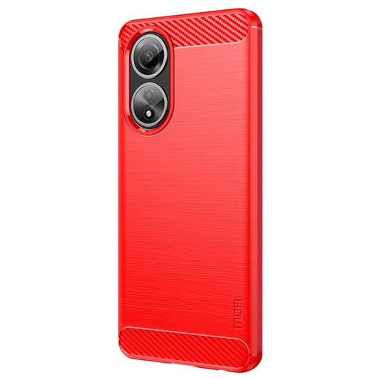 MOFI JK TPU Series-1 for Oppo A58 4G Brushed Cover TPU Anti-scratch Carbon Fiber Texture Cell Phone Case - Red