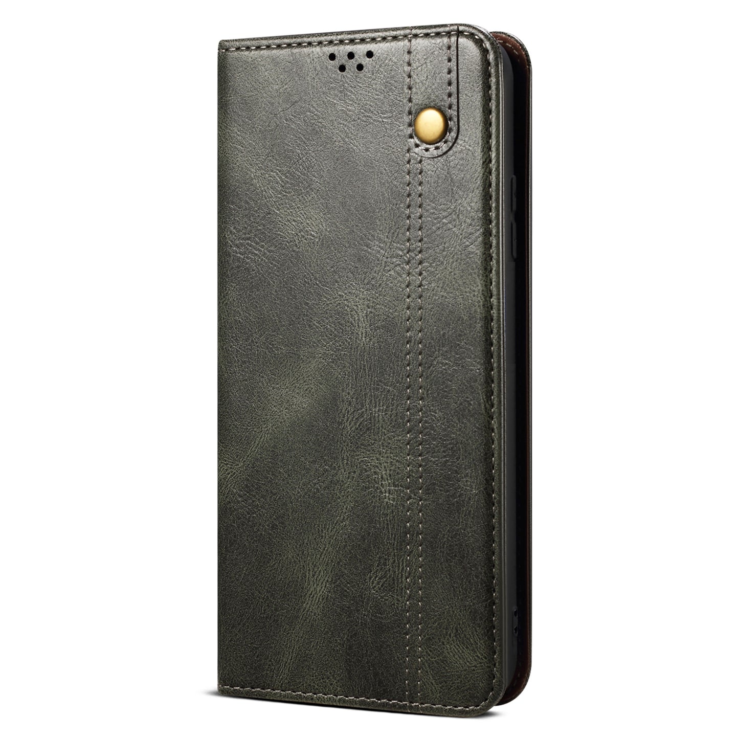 For Samsung Galaxy M34 5G / F34 5G Stand Wallet Case Waxy Crazy Horse Texture PU Leather Phone Shell Cover - Green