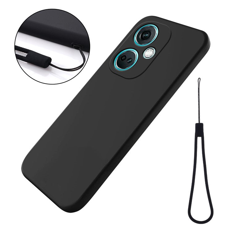 Liquid Silicone Phone Case for OnePlus Nord CE3 5G Soft Lining Shockproof Phone Cover - Black
