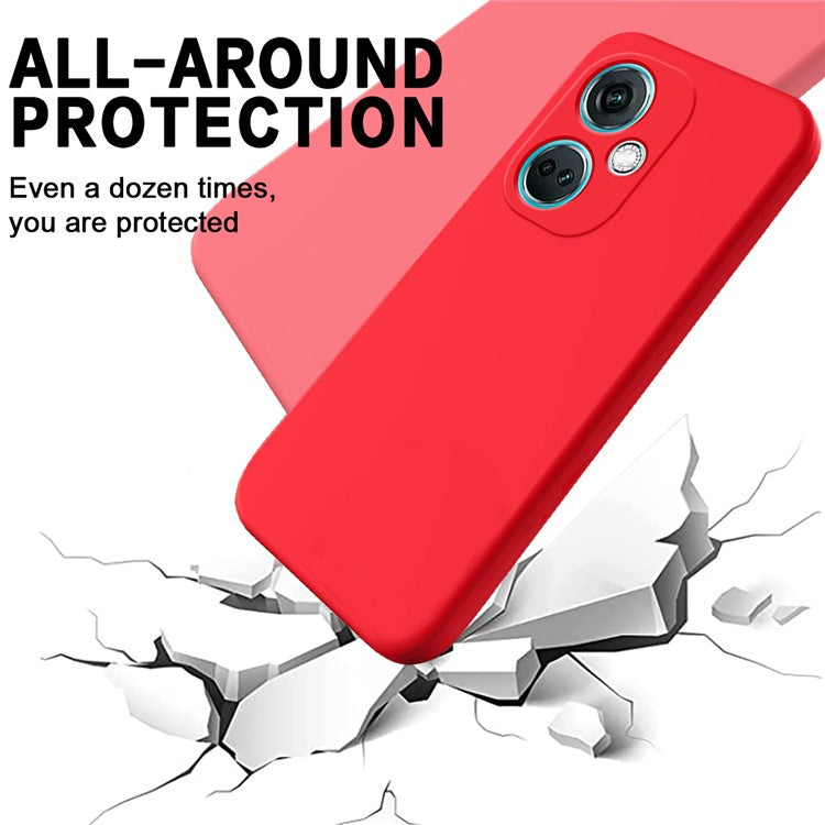 Liquid Silicone Phone Case for OnePlus Nord CE3 5G Soft Lining Shockproof Phone Cover - Red