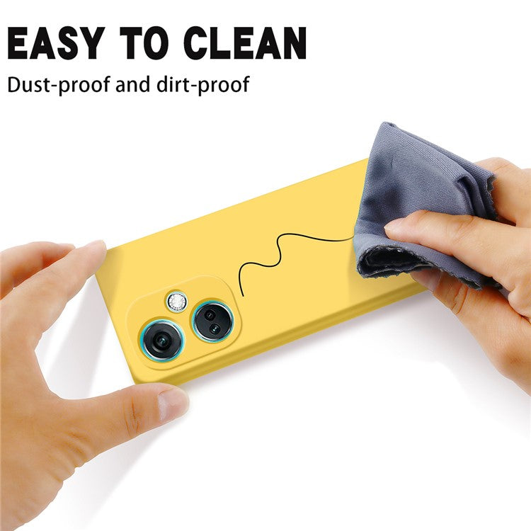 Liquid Silicone Phone Case for OnePlus Nord CE3 5G Soft Lining Shockproof Phone Cover - Yellow