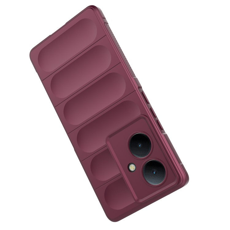 For vivo Y78+ 5G / V29 Lite 5G Shockproof Phone Cover Soft TPU Protective Case - Wine Red