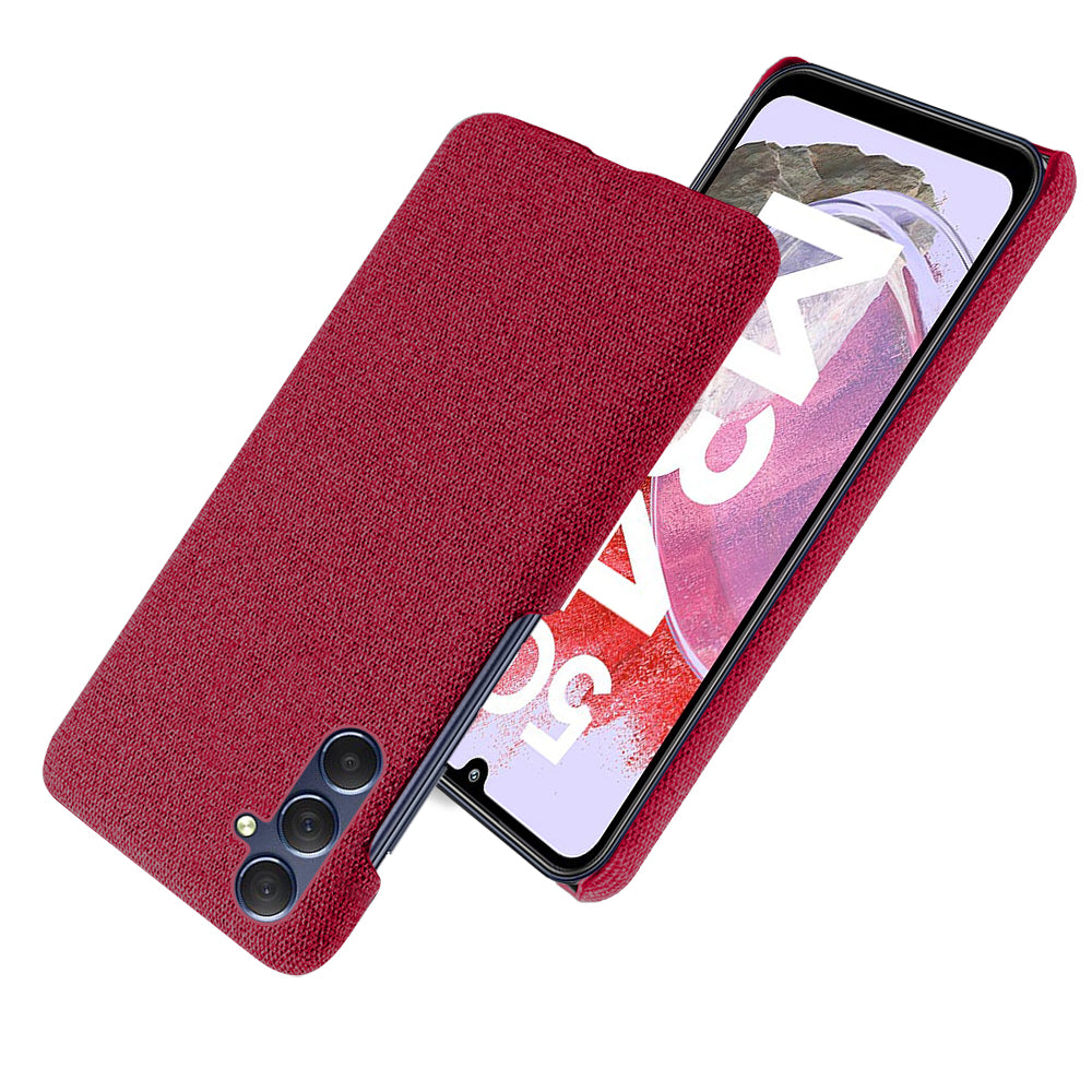 For Samsung Galaxy M34 5G / F34 5G Shockproof Cloth Coated PC Phone Case Anti-scratch Cell Phone Cover - Red