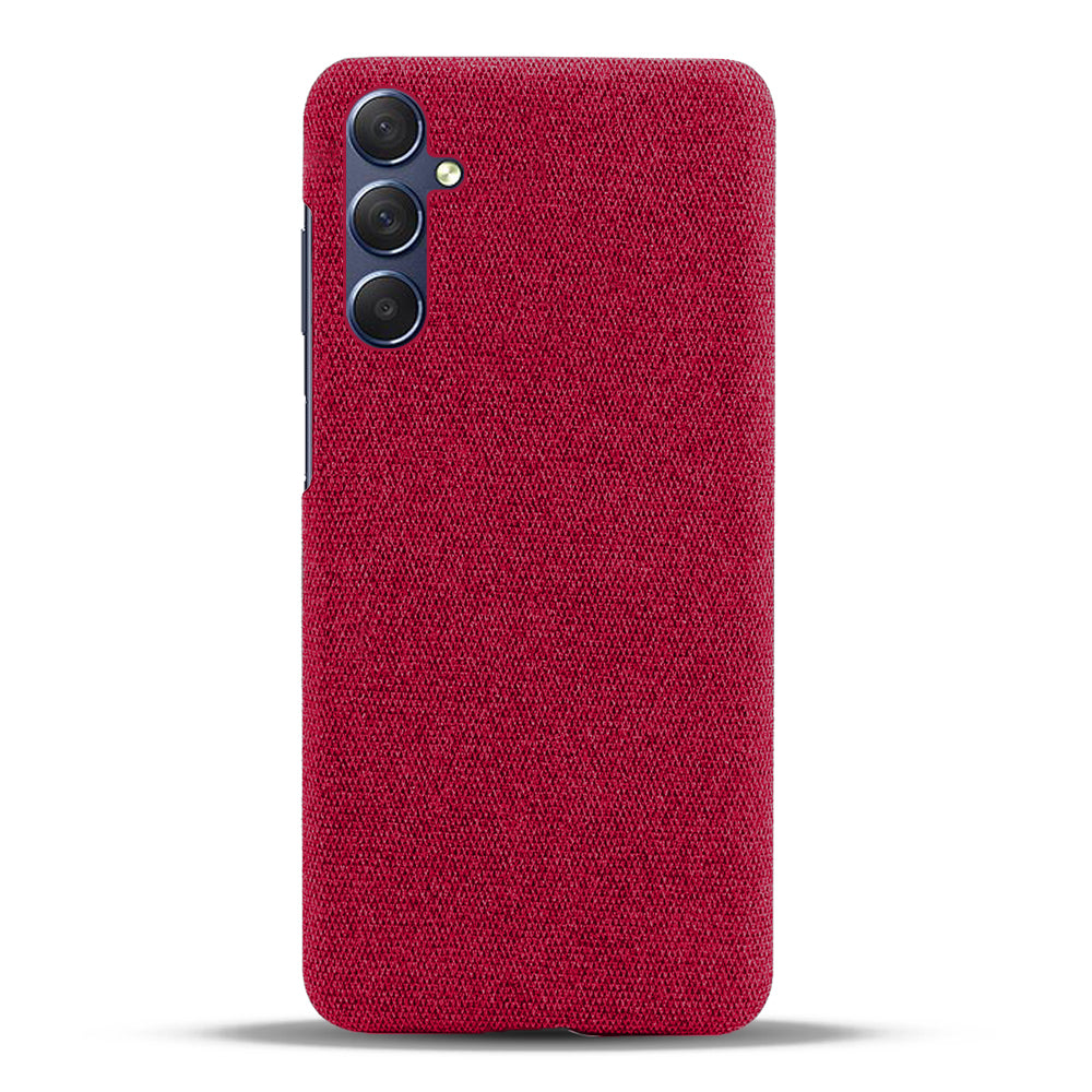 For Samsung Galaxy M34 5G / F34 5G Shockproof Cloth Coated PC Phone Case Anti-scratch Cell Phone Cover - Red