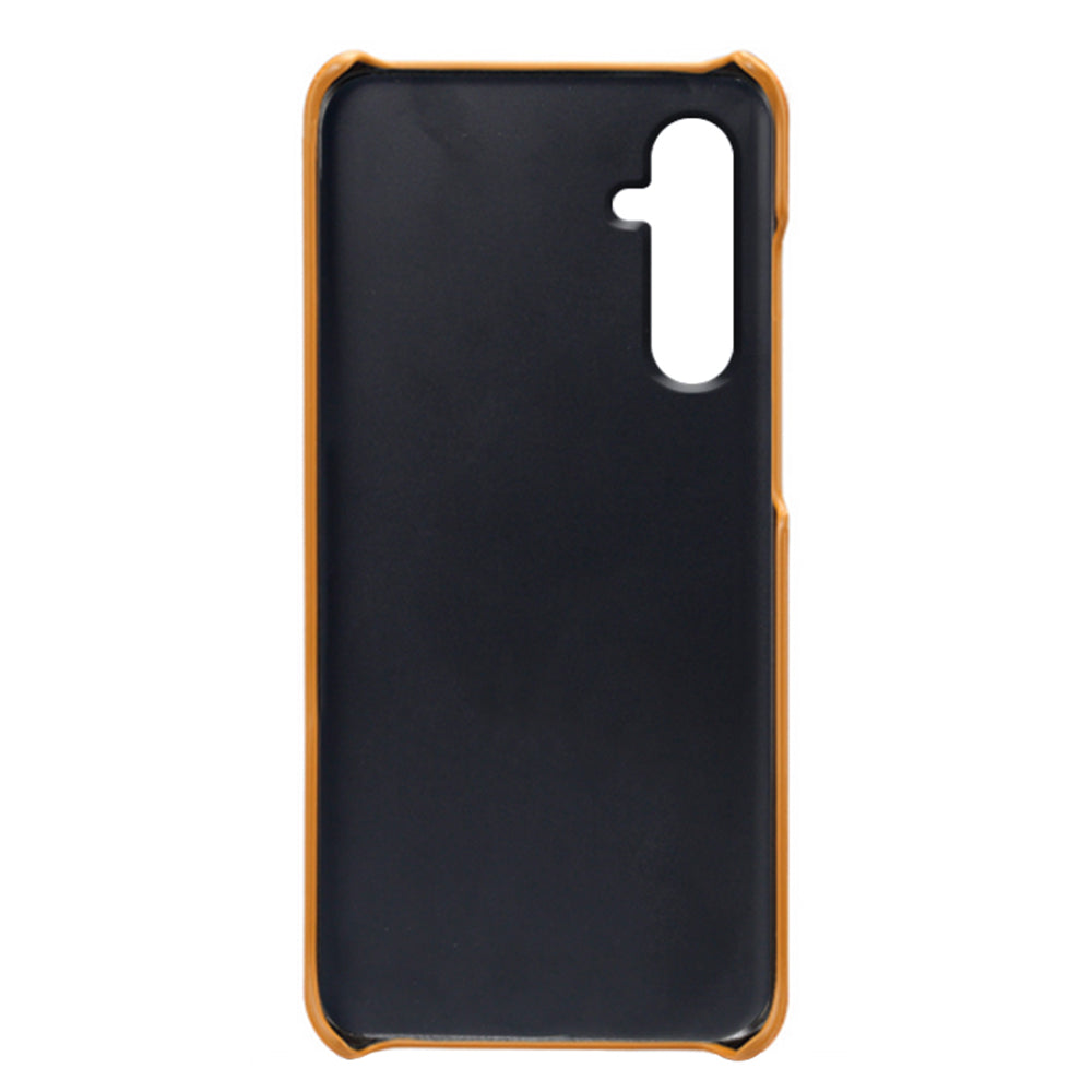 For Samsung Galaxy M34 5G / F34 5G Cell Phone Cover PU Leather Coated PC Protective Case with Dual Card Slots - Orange