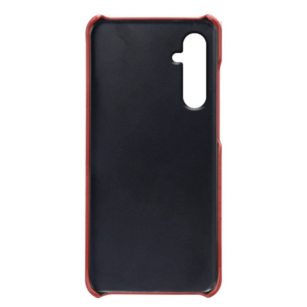 For Samsung Galaxy M34 5G / F34 5G Cell Phone Cover PU Leather Coated PC Protective Case with Dual Card Slots - Red