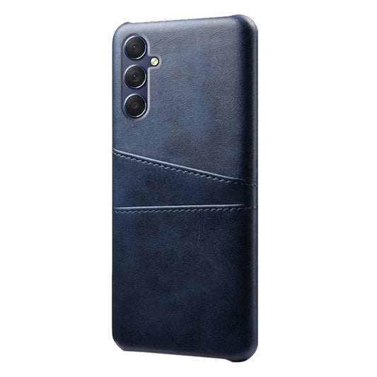 For Samsung Galaxy M34 5G / F34 5G Cell Phone Cover PU Leather Coated PC Protective Case with Dual Card Slots - Blue