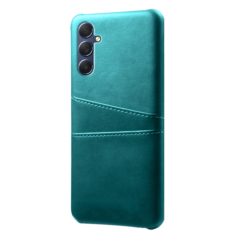 For Samsung Galaxy M34 5G / F34 5G Cell Phone Cover PU Leather Coated PC Protective Case with Dual Card Slots - Green